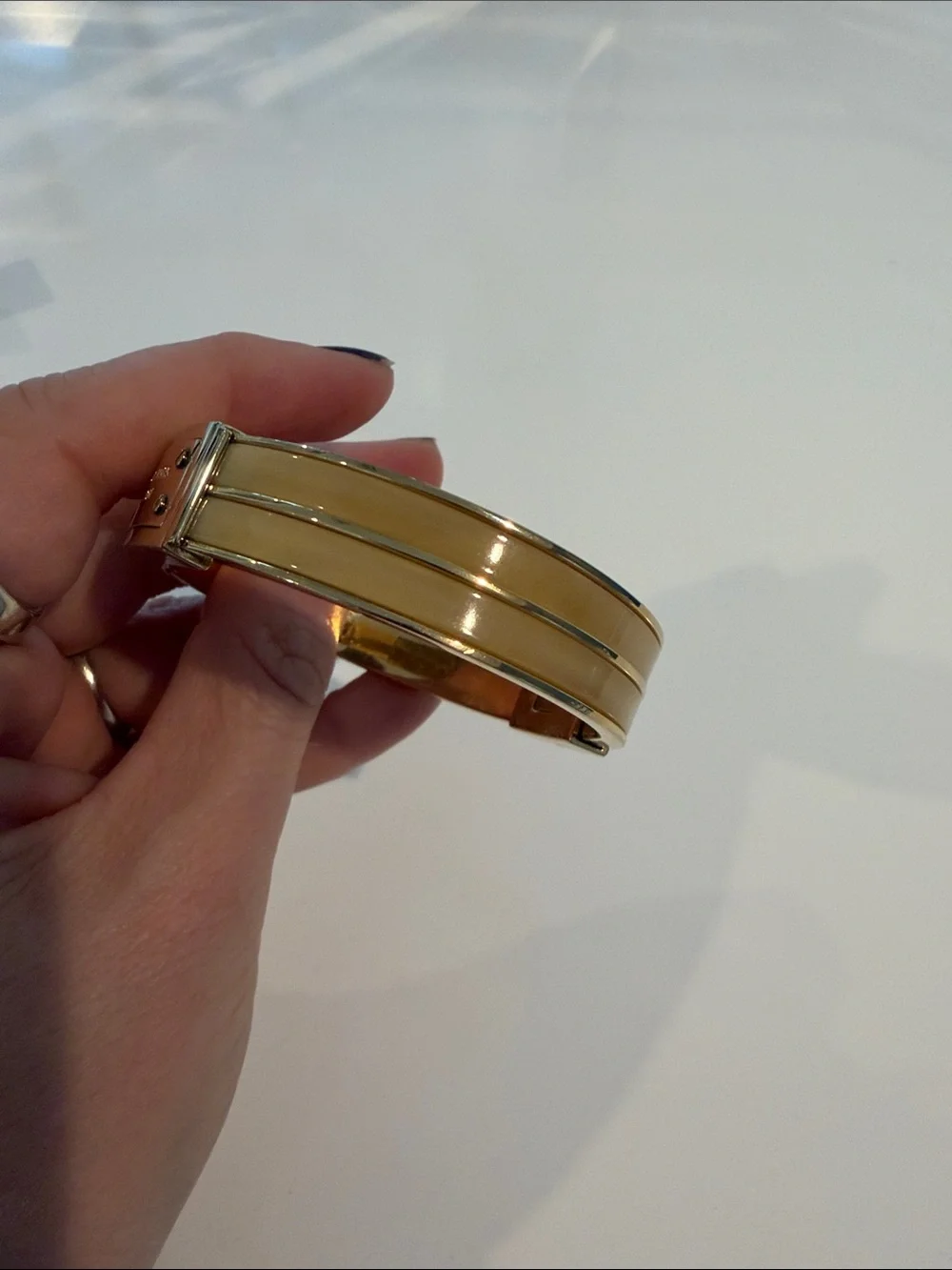 Michael Kors Gold Tone Double-Band Logo Plaque Bangle